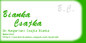 bianka csajka business card
